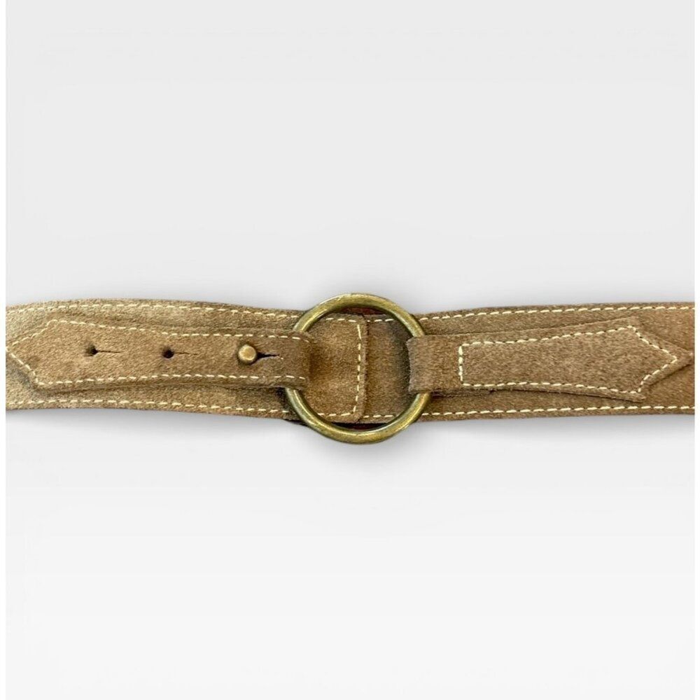 Vintage GAP Suede O-Ring Statement Belt M Boho Western Unique Made in England